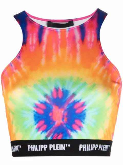 Philipp Plein tie dye-print cropped top