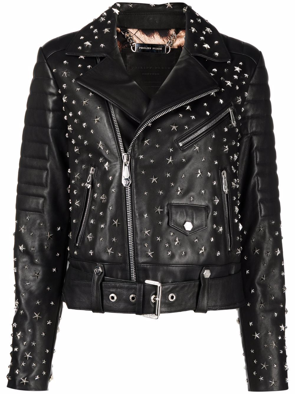 Image 1 of Philipp Plein star-studded biker jacket
