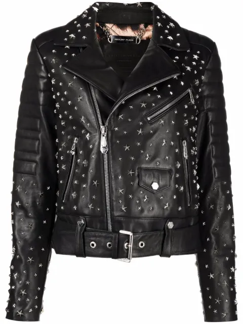 Philipp Plein star-studded biker jacket