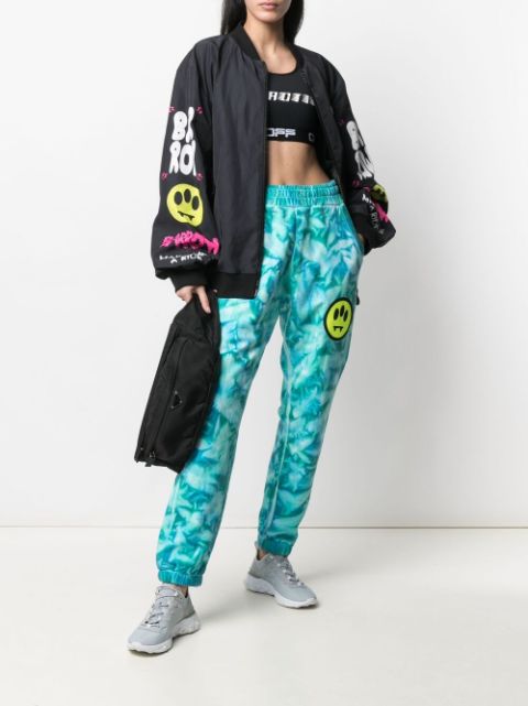 blue tie dye track pants