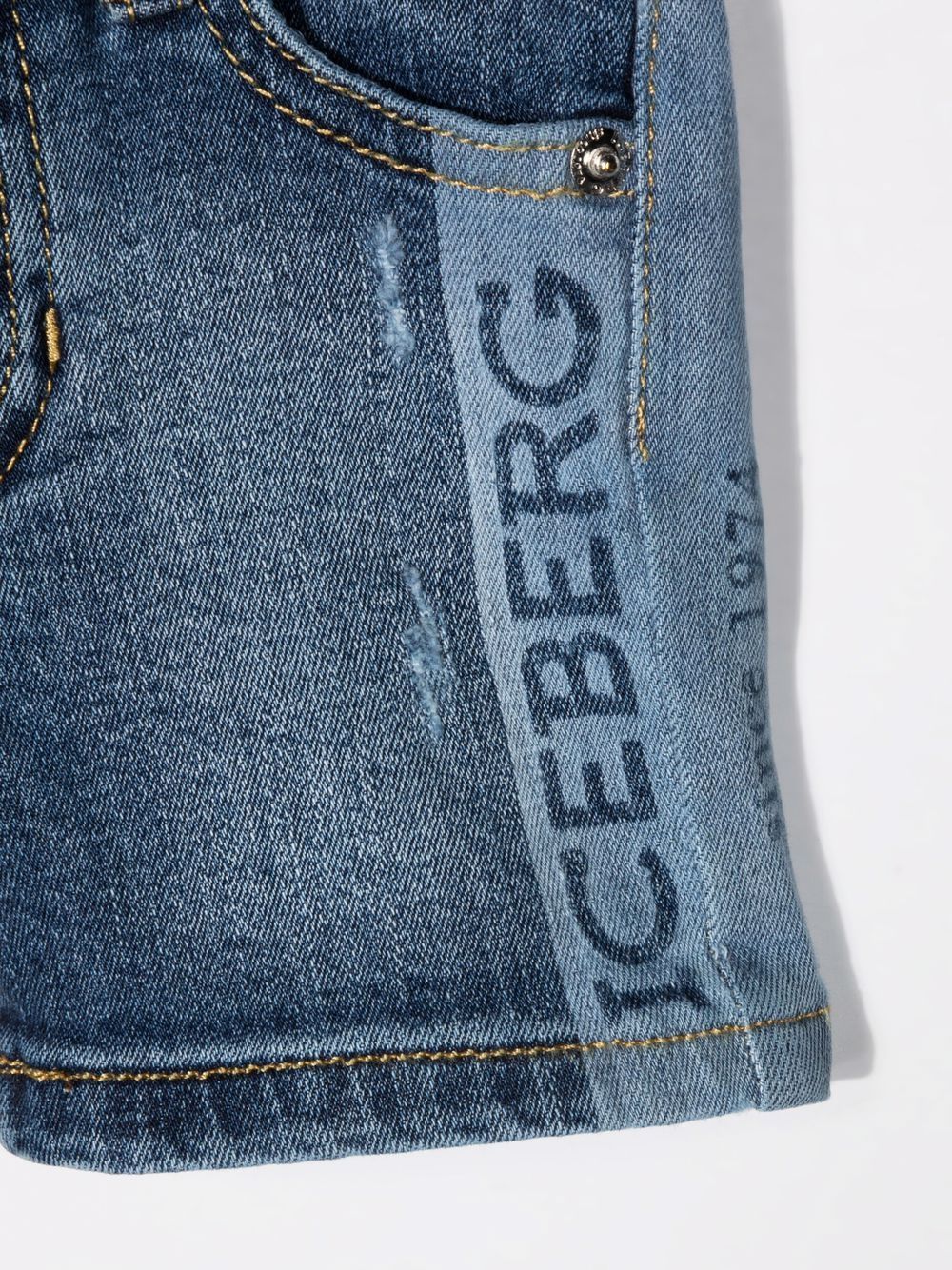 фото Iceberg kids джинсовые шорты с логотипом