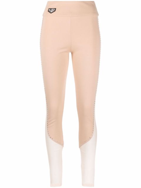 Philipp Plein stud-detail sheer-paneling leggings Women