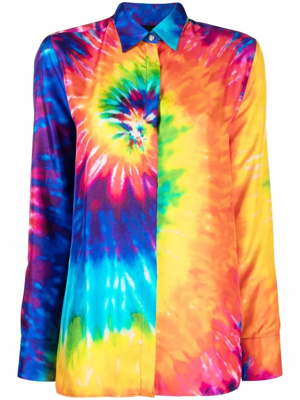 Philipp Plein Hemd mit Batikmuster - Blau