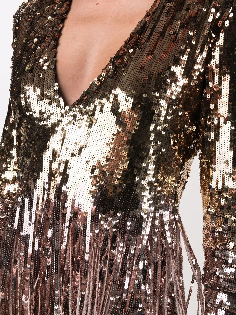 фото Philipp plein платье v-образным вырезом и бахромой