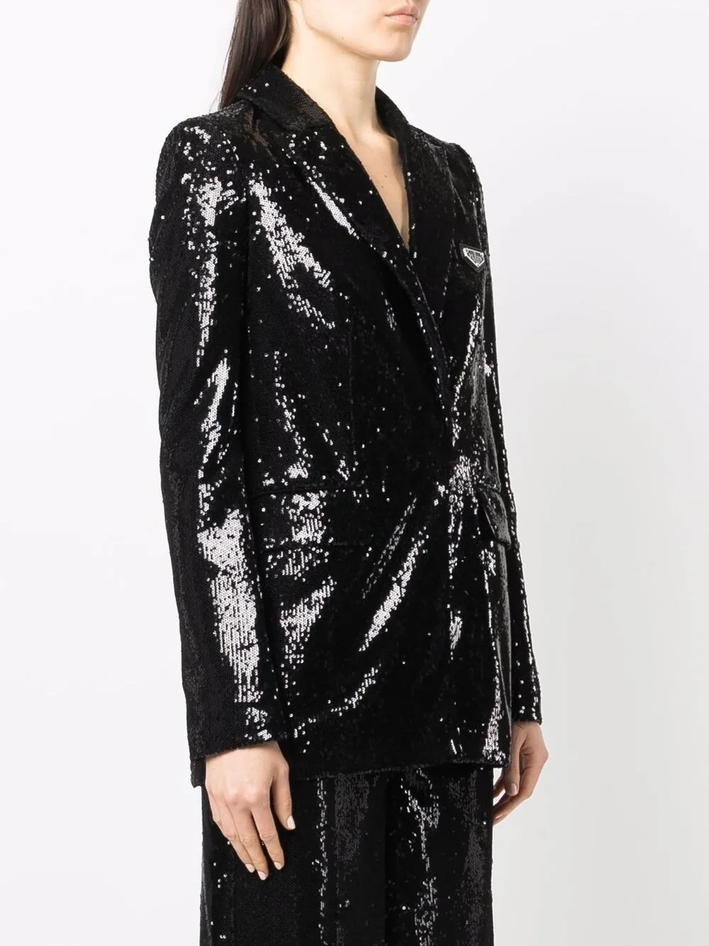 Shop Philipp Plein Sequin-embellished Blazer In Black