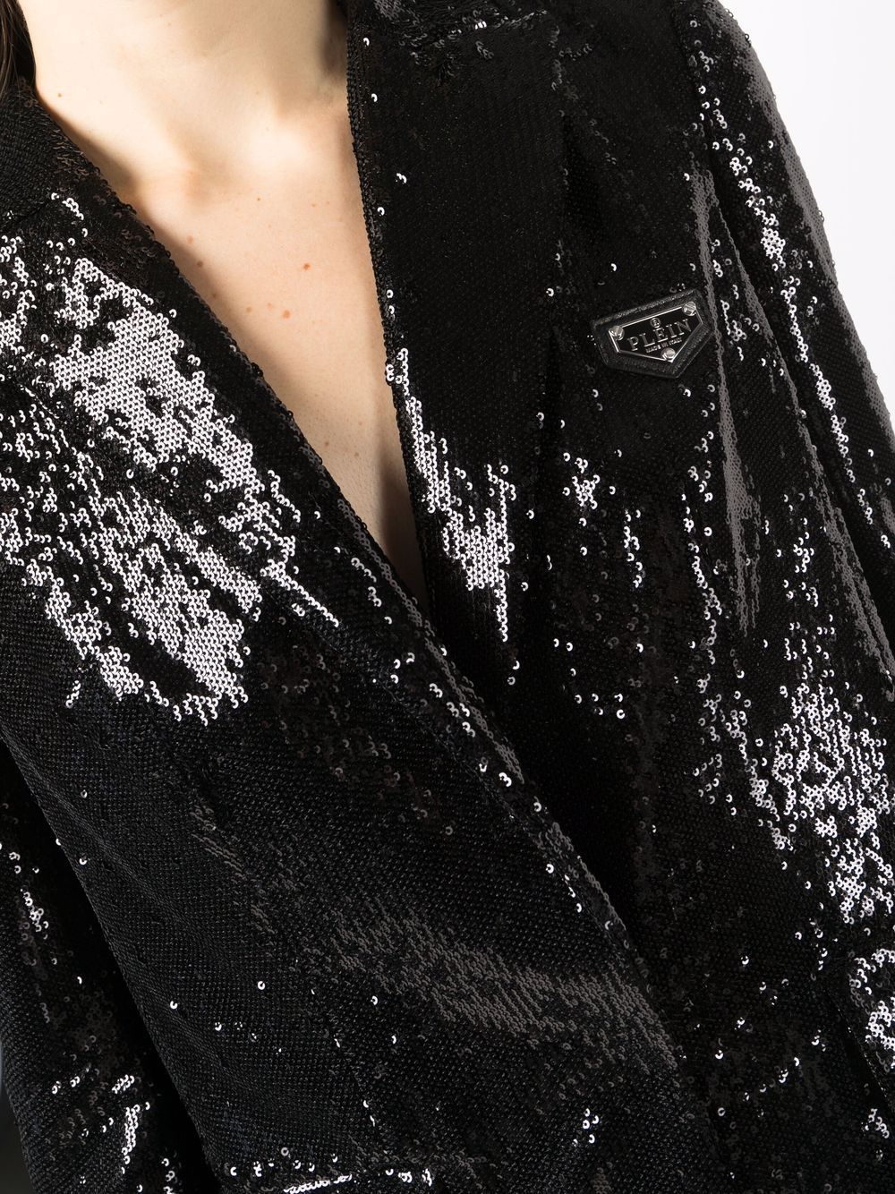 Shop Philipp Plein Sequin-embellished Blazer In Black