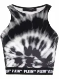 Philipp Plein tie dye-print cropped top - Black