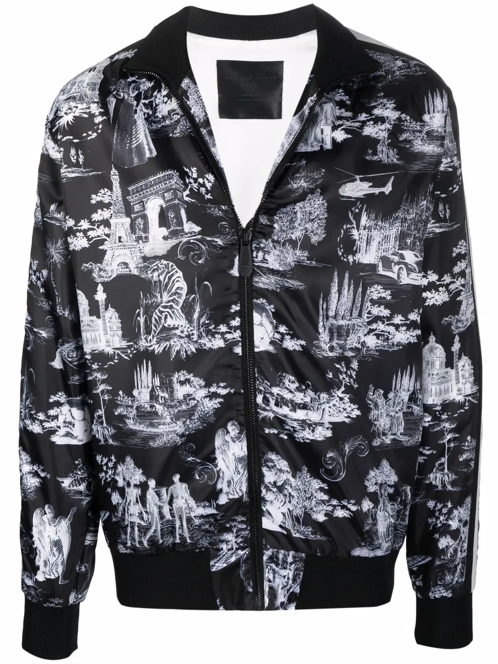 

Philipp Plein chamarra bomber con estampado gráfico - Negro