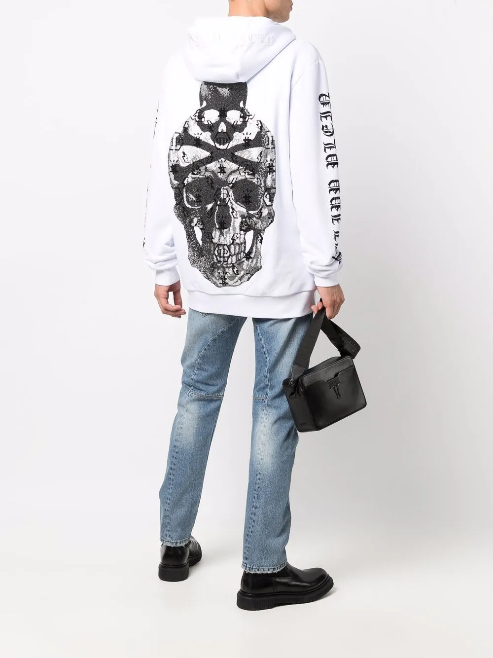 фото Philipp plein худи на молнии с принтом skull