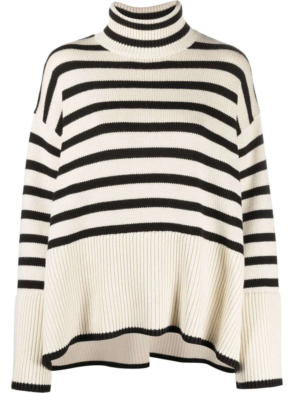 Totême Two-tone Design Turtleneck Jumper In Neutrals