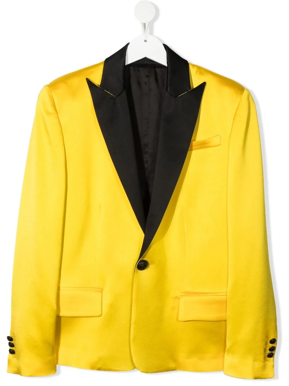 Balmain Two-tone Single-breasted Blazer In Yellow
