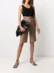 Image 2 of Materiel cut-out knee-length shorts