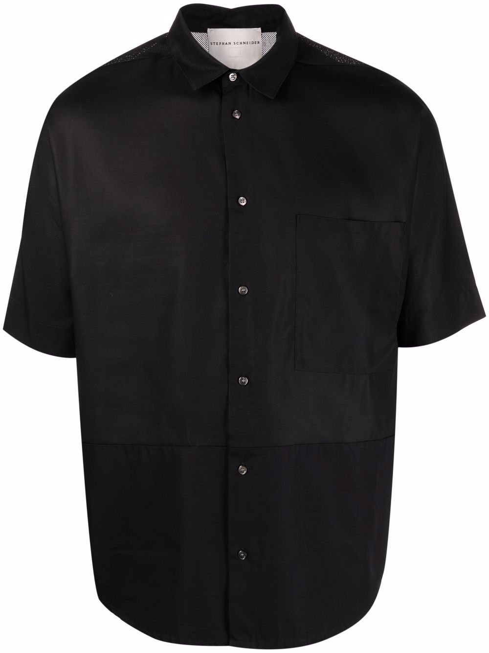 Stephan Schneider Short-sleeve Cotton Shirt In Black