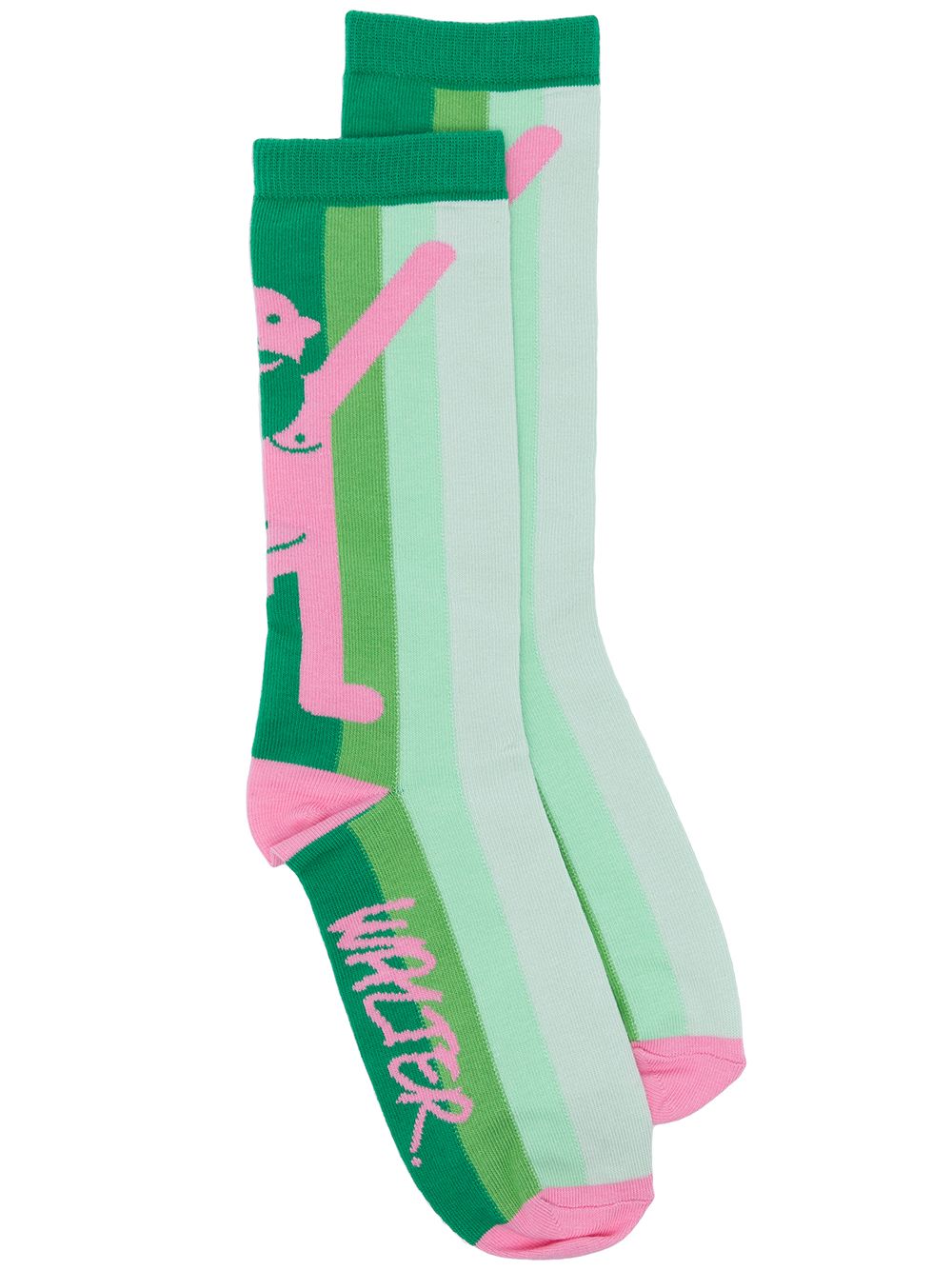 Walter Van Beirendonck Walter Stripe-print Socks In Green
