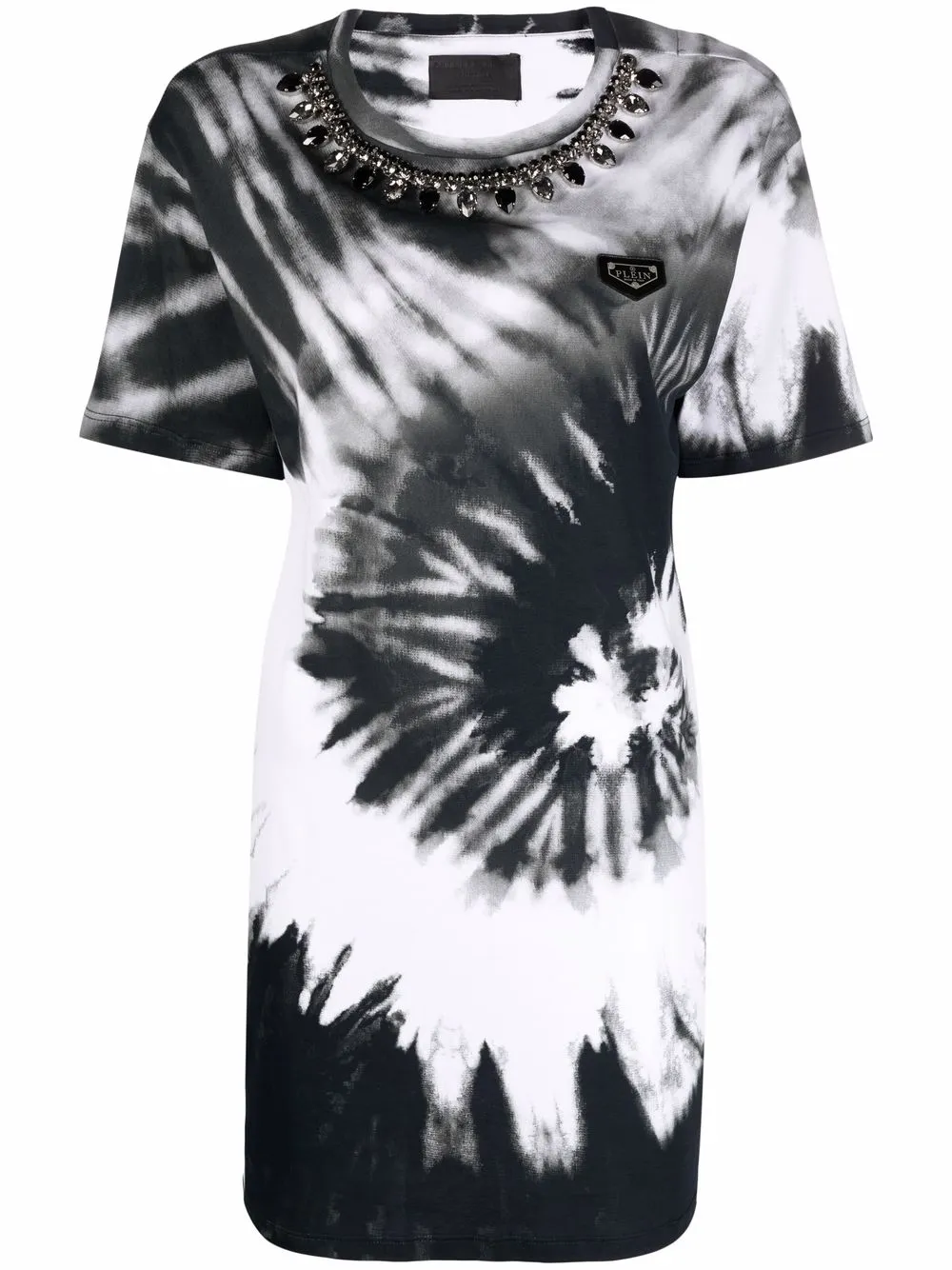 

Philipp Plein vestido estilo playera con estampado tie-dye - Negro