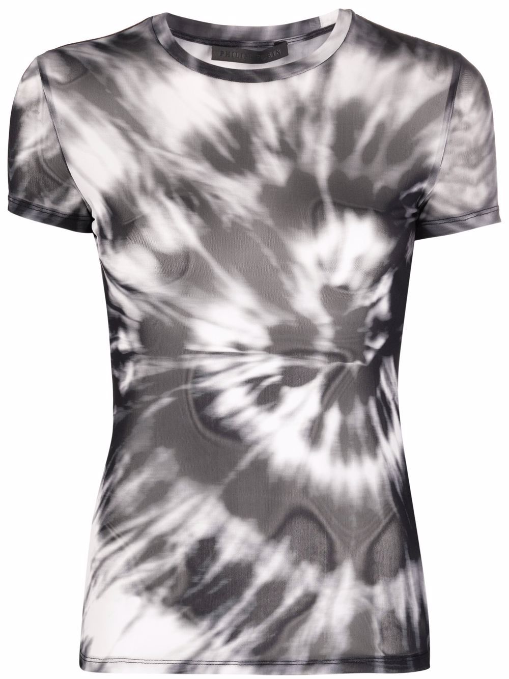 

Philipp Plein tie dye-print semi-sheer T-shirt - Grey