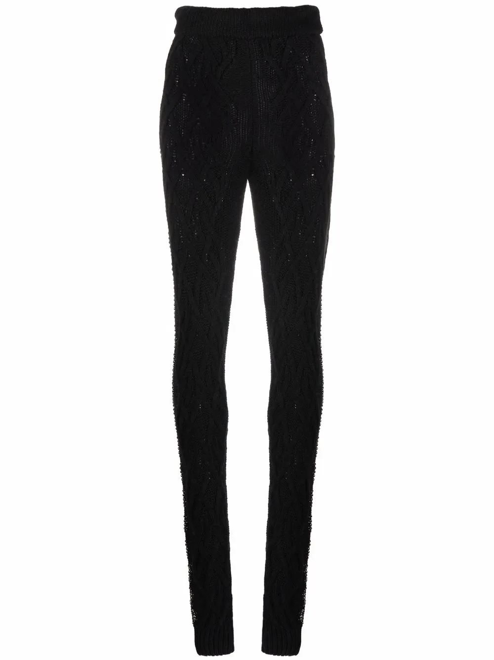 Philipp Plein Cashmere Crystal Hose mit Zopfmuster - Schwarz