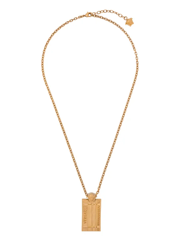Versace Logo Dog Tag Necklace - Farfetch