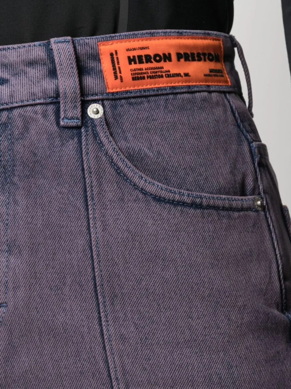 фото Heron preston джинсовая юбка с бахромой