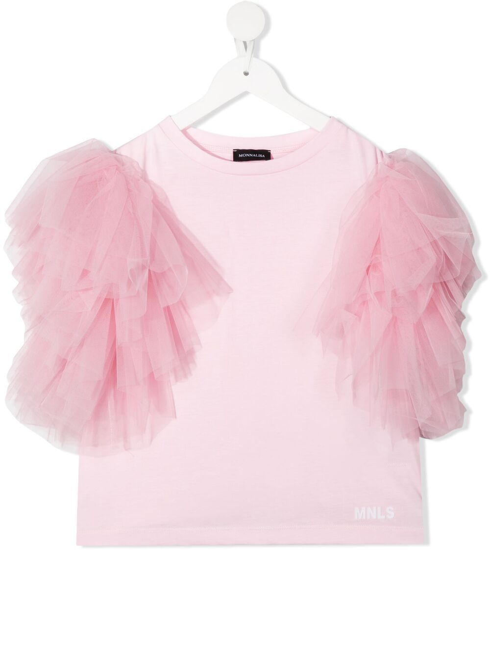 Monnalisa Teen Ruffled Sleeve T-shirt In Pink