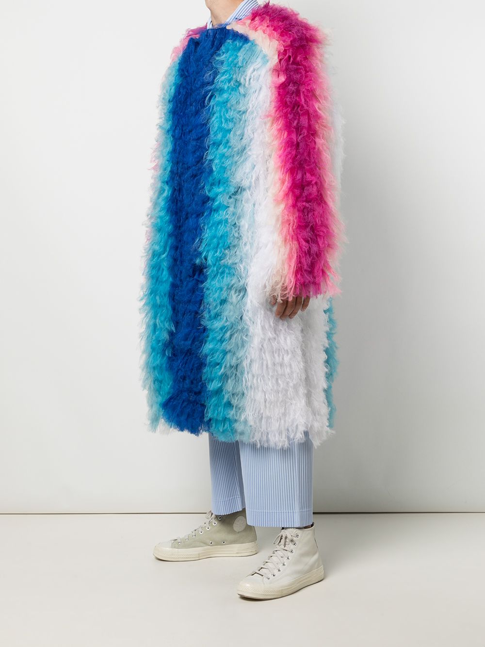 фото Walter van beirendonck khiva striped mid-length coat