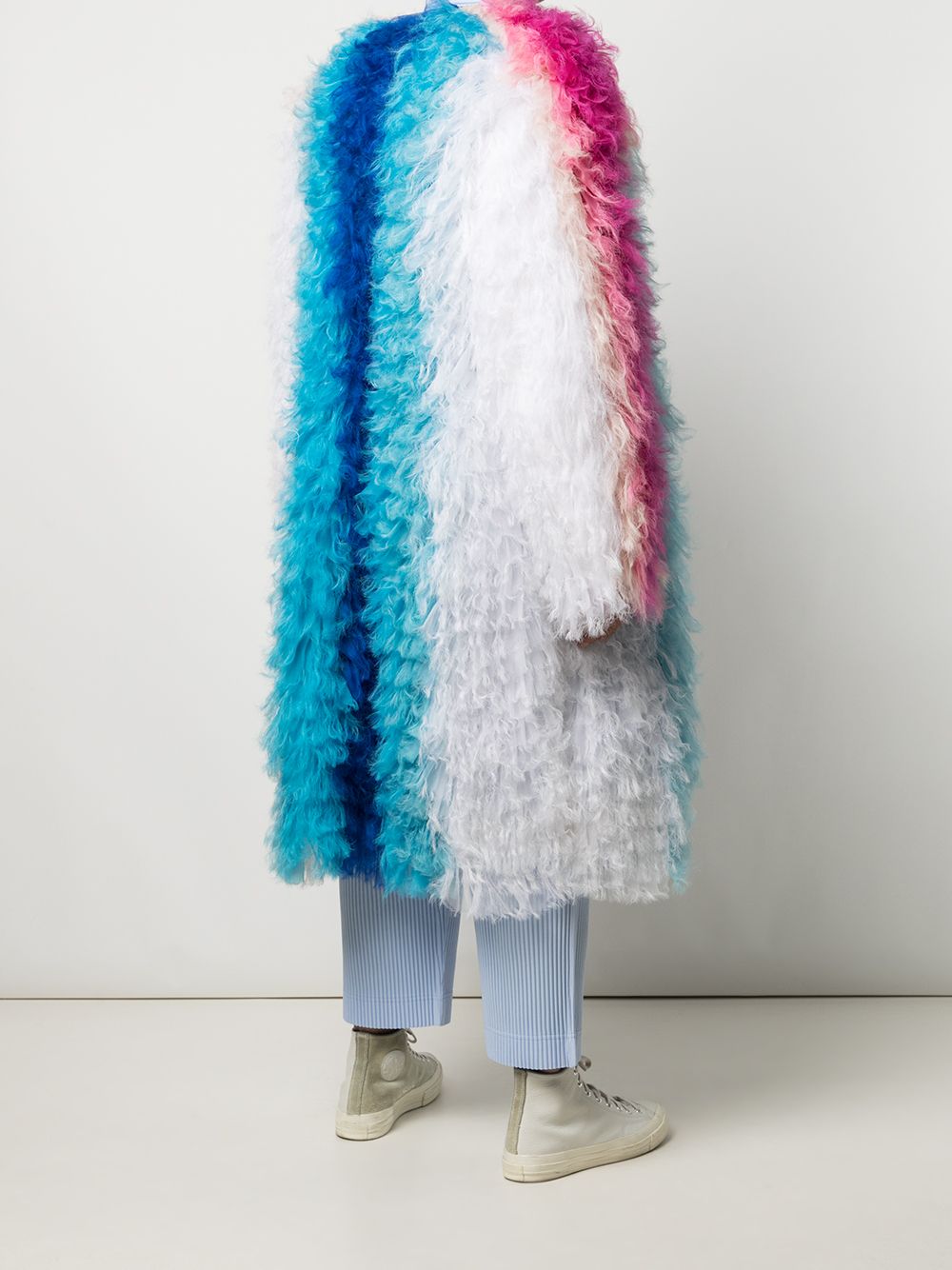 фото Walter van beirendonck khiva striped mid-length coat