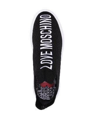 logo-embroidered slip-on sneakers展示图