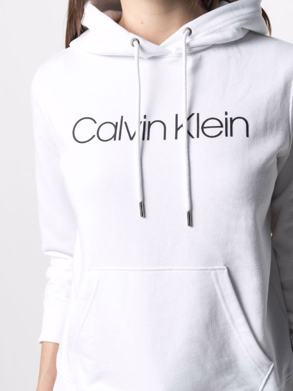 calvin klein logo print hoodie