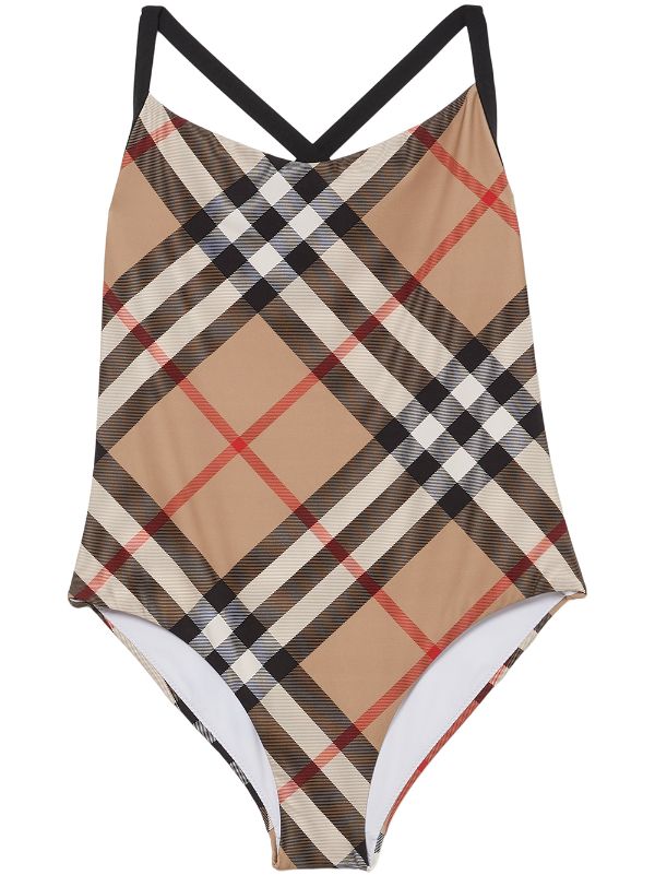 Shop Burberry Vintage Check swimsuit with Express Delivery - FARFETCH