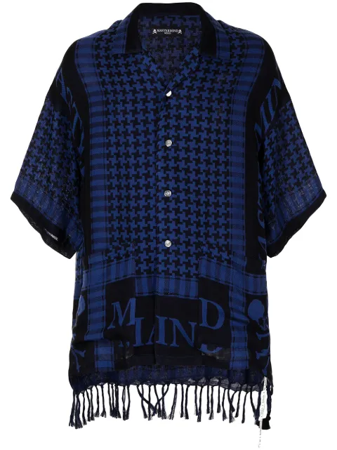 Mastermind World geometric logo-print cotton shirt