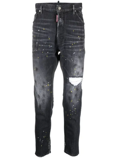 dsquared2 paint splatter jeans black