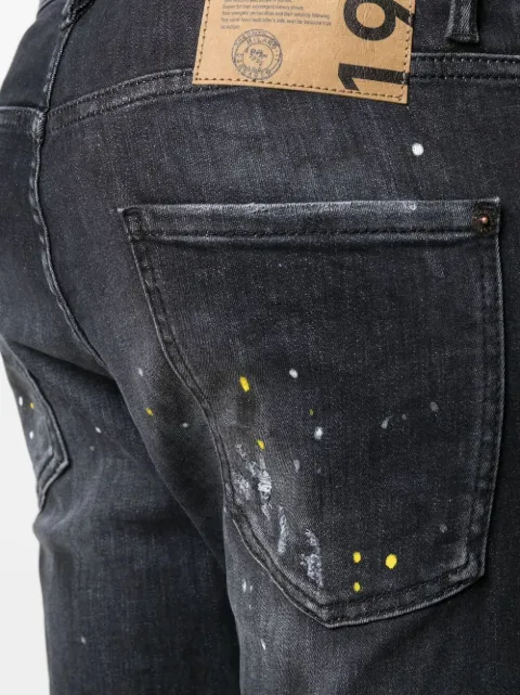 dsquared2 paint splatter jeans black