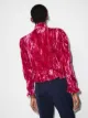 Batsheva Grace crushed-velvet peplum blouse