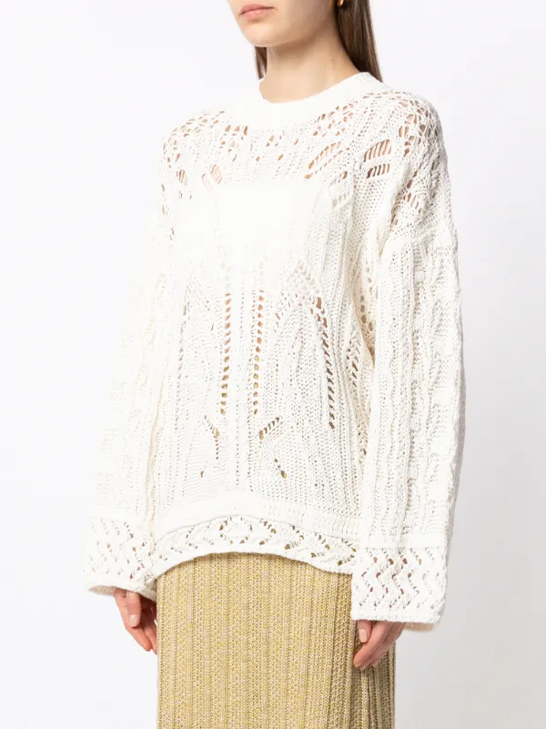 Mame Kurogouchi Floral drop-shoulder Knit Jumper - Farfetch