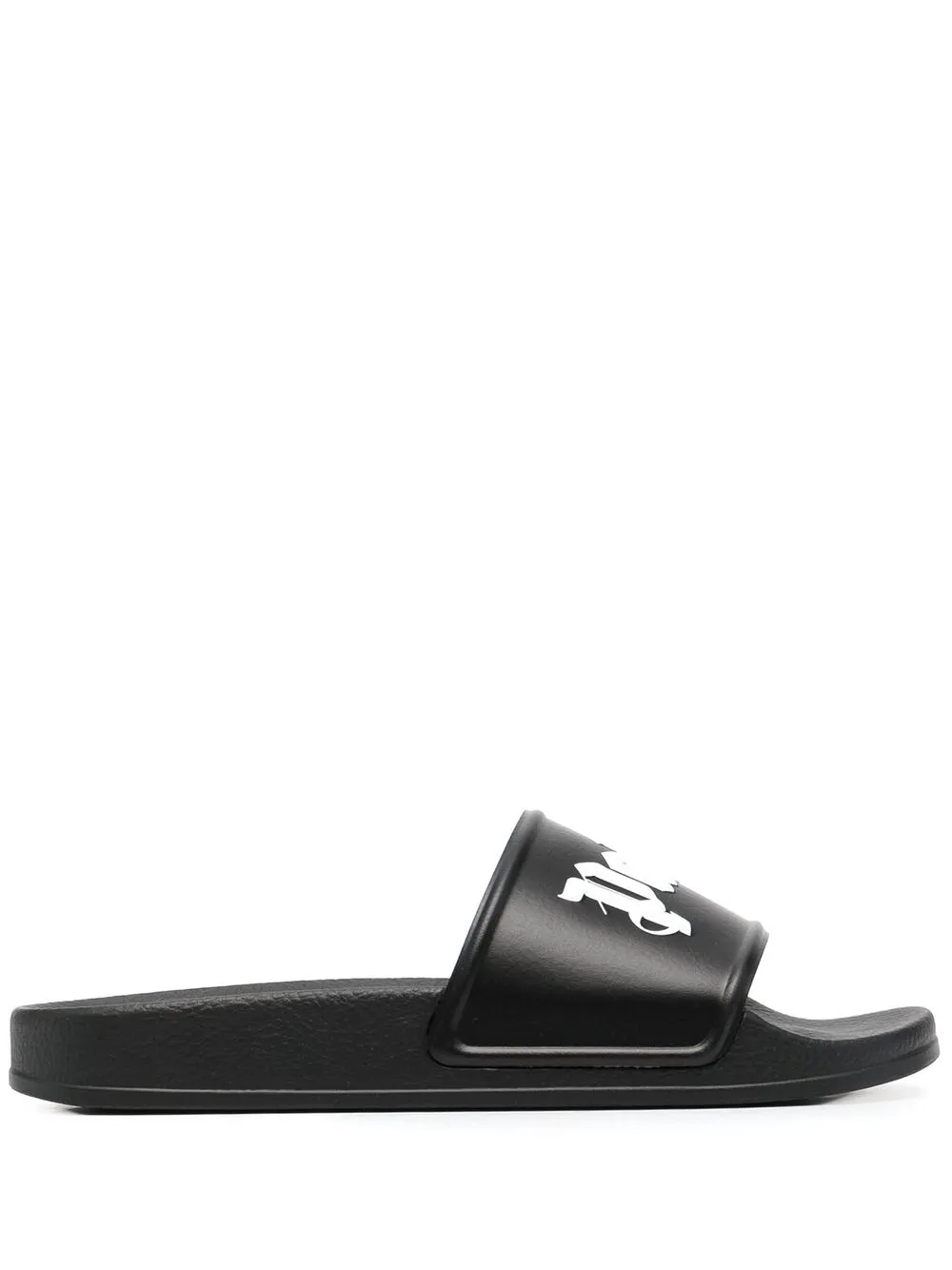 Palm Angels Logo-embossed Flat Slides In Black