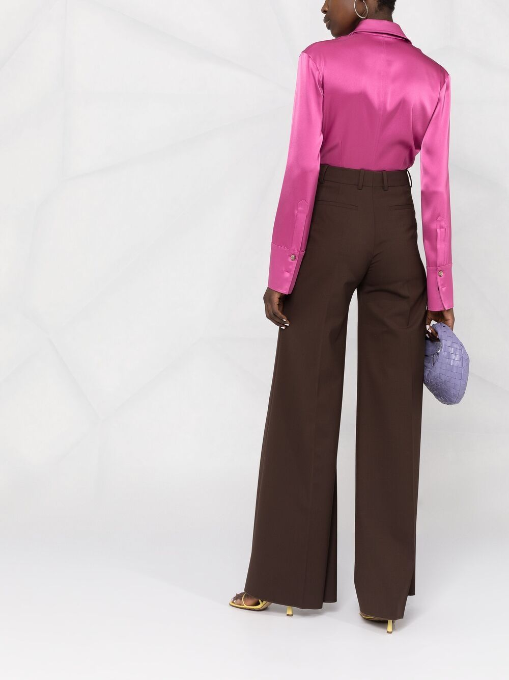 Shop Valentino high-waisted wide-leg trousers with Express Delivery ...