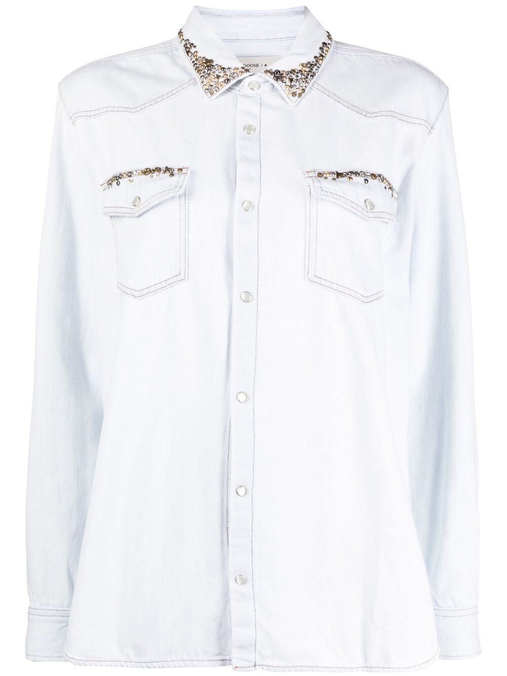 

Golden Goose camisa con apliques - Azul