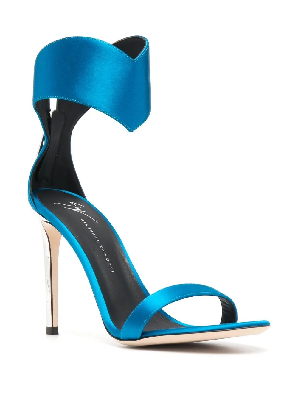 фото Giuseppe zanotti атласные босоножки на шпильке