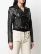 Manokhi cropped leather biker jacket