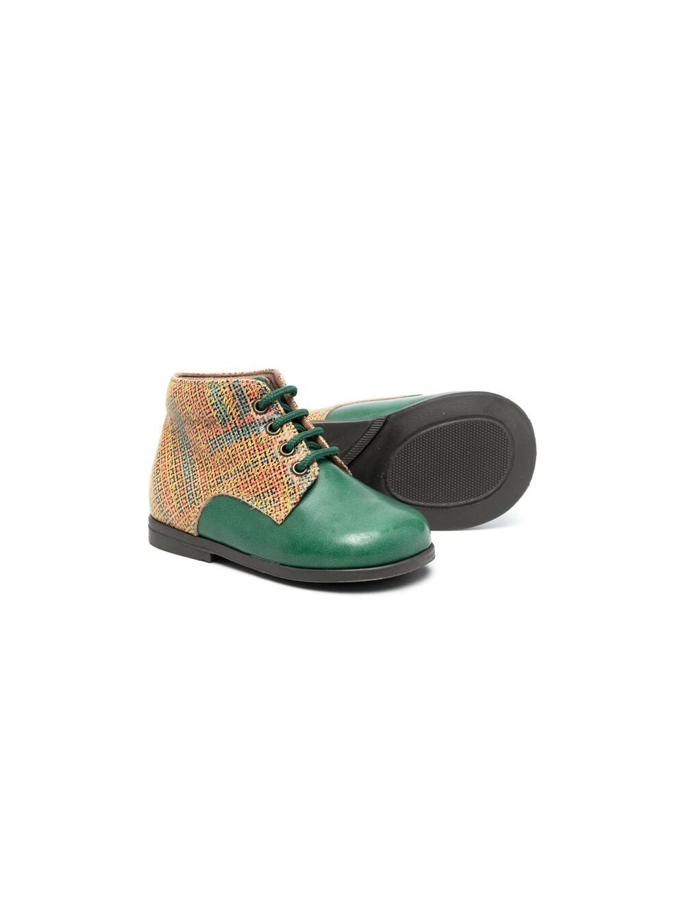 Shop Pèpè Contrast-panel Boots In Green