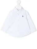 POLO RALPH LAUREN KIDS logo-embroidered button-down shirt - White