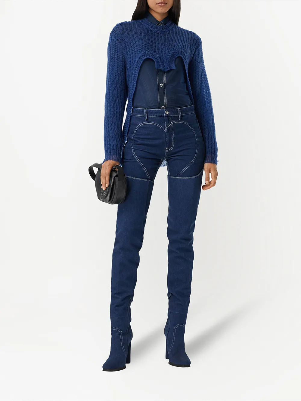 Image 2 of Burberry technical knit reconstructed jumper
