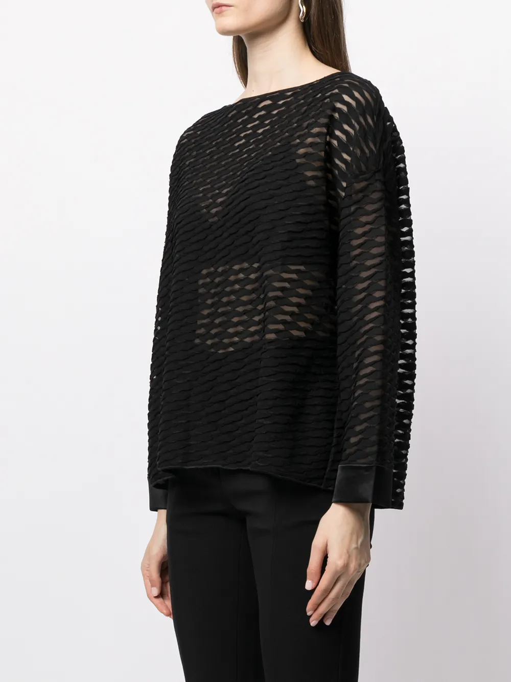 фото Emporio armani полупрозрачный топ с длинными рукавами