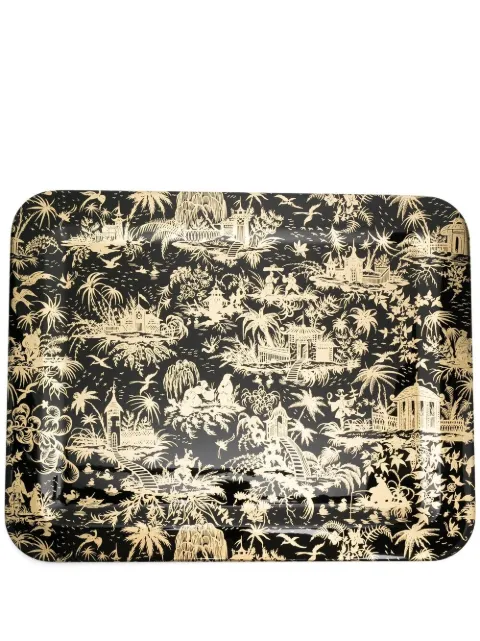 Fornasetti tropical-print wood tray