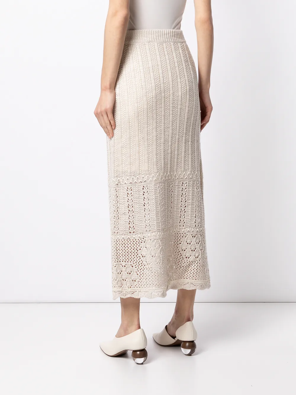 floral watermark knit skirt