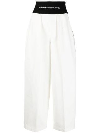 Alexander Wang logo-waistband Bootcut Trousers - Farfetch