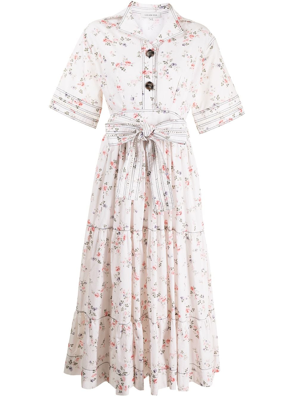 фото Lug von siga платье-рубашка с цветочным принтом