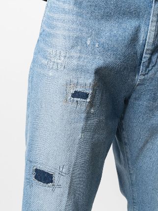 cropped-leg ripped jeans展示图