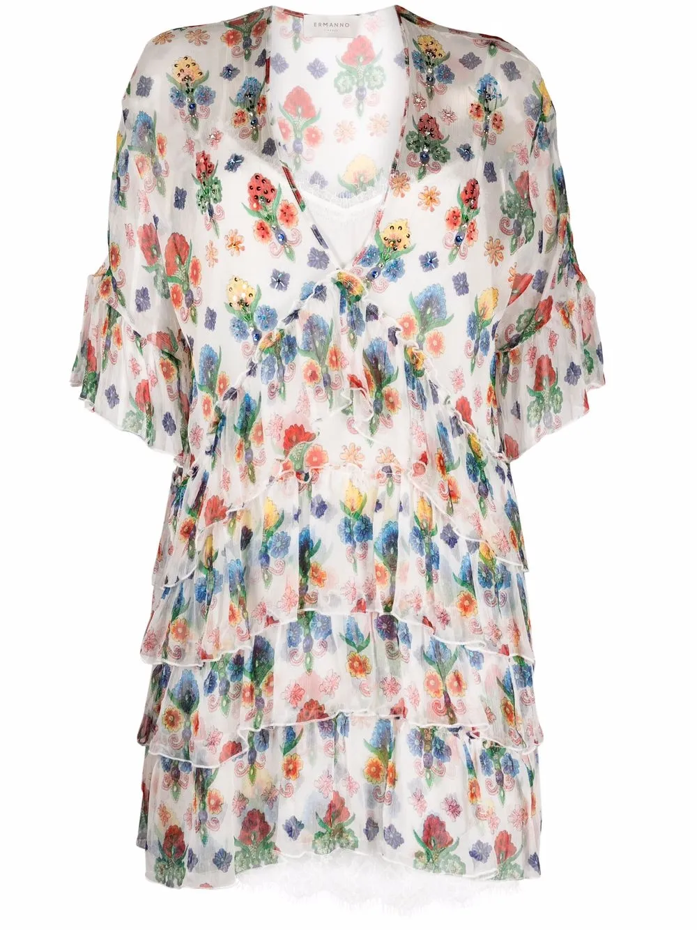 Ermanno Ermanno flounced floral-print dress