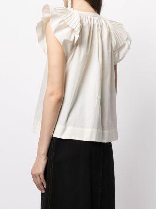 ruffled short-sleeved blouse展示图